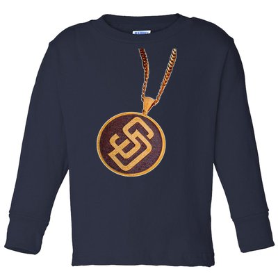 Swag Chain San Diego Baseball Home Run Toddler Long Sleeve Shirt