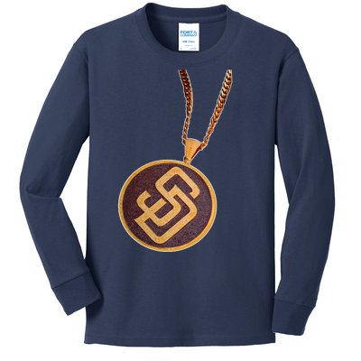 Swag Chain San Diego Baseball Home Run Kids Long Sleeve Shirt