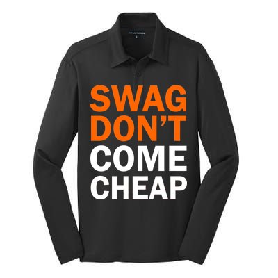 Swag Don't Come Cheap Silk Touch Performance Long Sleeve Polo