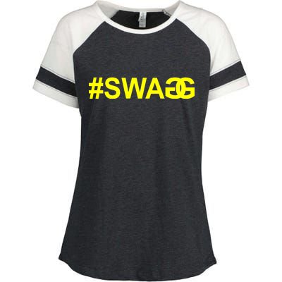 #Swag Logo Enza Ladies Jersey Colorblock Tee