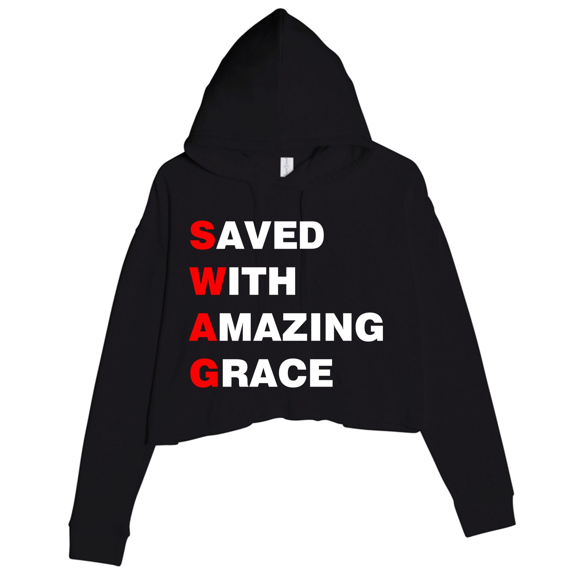 Swag Saved With Amazing Grace Crop Fleece Hoodie