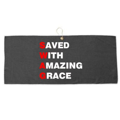 Swag Saved With Amazing Grace Large Microfiber Waffle Golf Towel