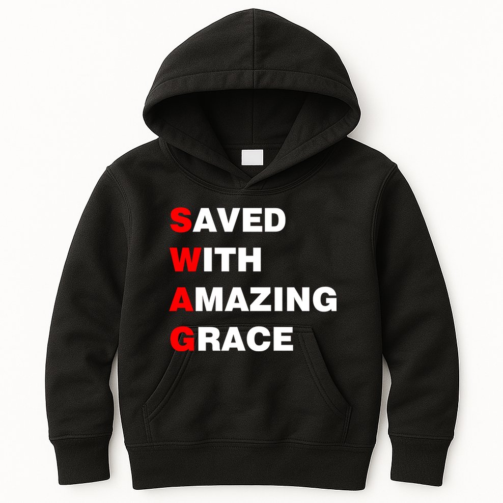 Swag Saved With Amazing Grace Kids Hoodie