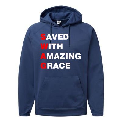 Swag Saved With Amazing Grace Performance Fleece Hoodie