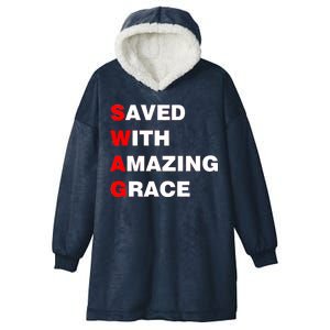 Swag Saved With Amazing Grace Hooded Wearable Blanket