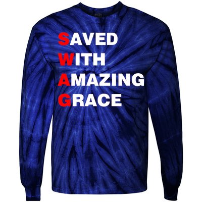 Swag Saved With Amazing Grace Tie-Dye Long Sleeve Shirt