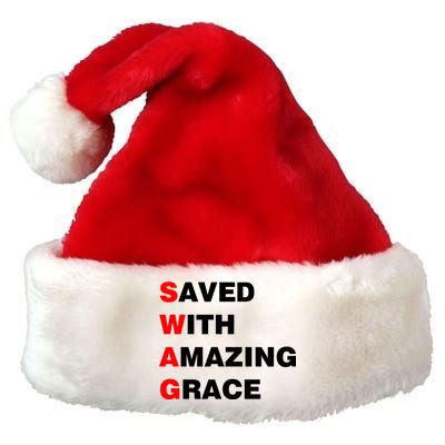 Swag Saved With Amazing Grace Premium Christmas Santa Hat