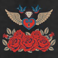 Swallow Bird Heart Locket And Roses Cool Comfort Performance Bucket Hat