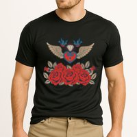 Swallow Bird Heart Locket And Roses Performance Shirt