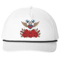 Swallow Bird Heart Locket And Roses Snapback Five-Panel Rope Hat