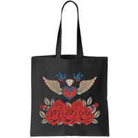 Swallow Bird Heart Locket And Roses Bag