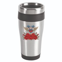 Swallow Bird Heart Locket And Roses 16oz Travel Tumbler