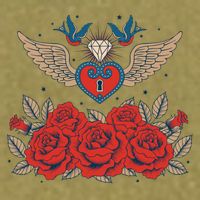 Swallow Bird Heart Locket And Roses Garment-Dyed Women's Muscle Tee