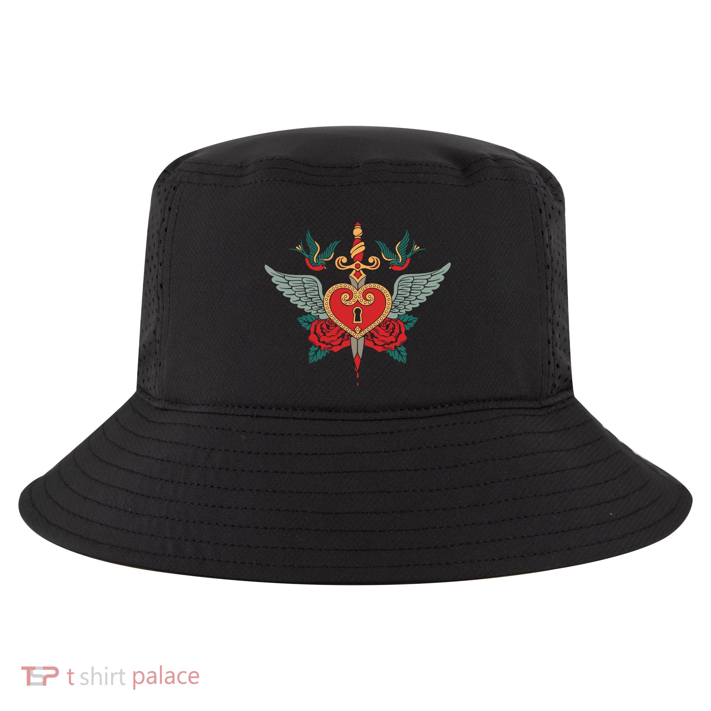 Swallows Heart Lockbox Sword Cool Comfort Performance Bucket Hat