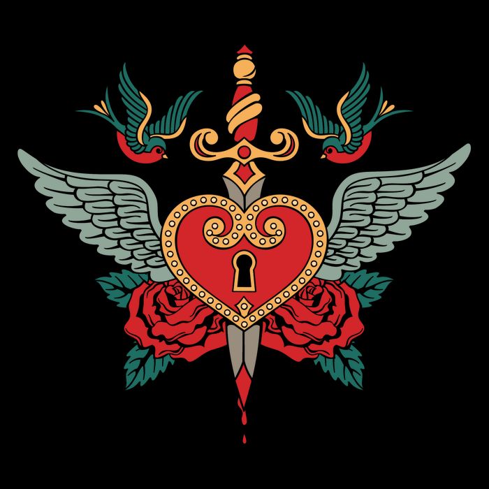 Swallows Heart Lockbox Sword Sweatshirt