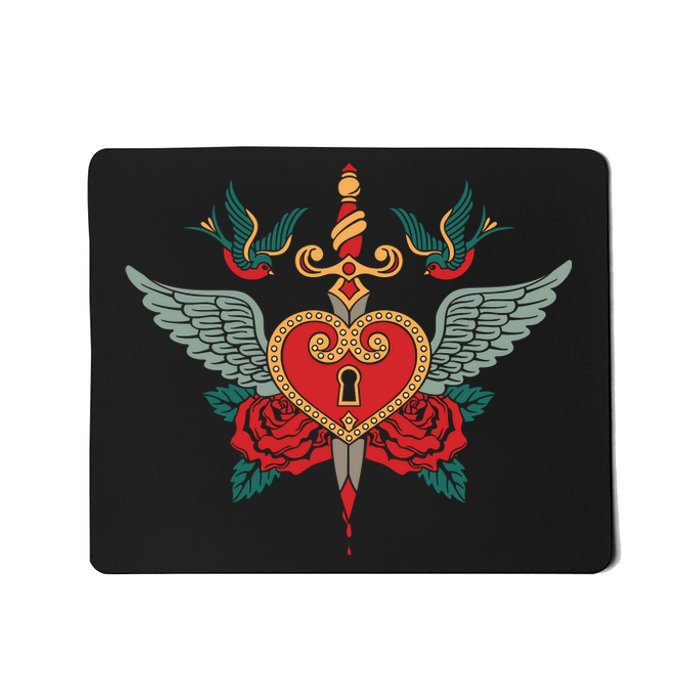 Swallows Heart Lockbox Sword Mousepad