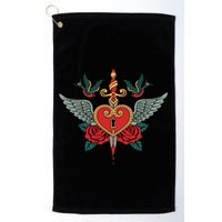 Swallows Heart Lockbox Sword Golf Towel