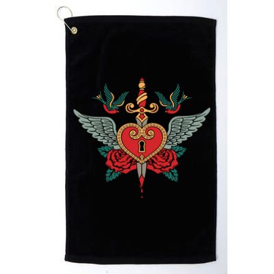 Swallows Heart Lockbox Sword Platinum Collection Golf Towel