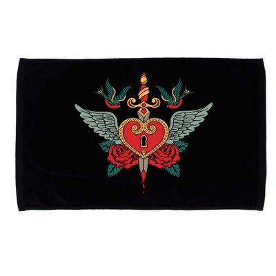 Swallows Heart Lockbox Sword Microfiber Hand Towel