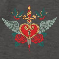 Swallows Heart Lockbox Sword Vector Backpack