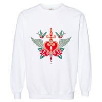 Swallows Heart Lockbox Sword Garment-Dyed Sweatshirt