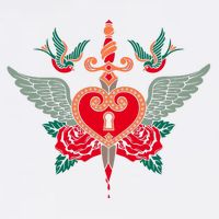 Swallows Heart Lockbox Sword Garment-Dyed Sweatshirt