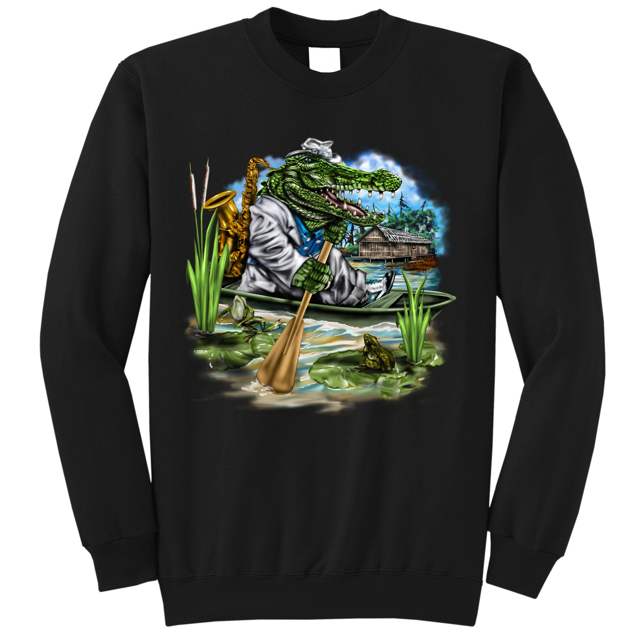 Swamp Gator With A trumpet Sweatshirt