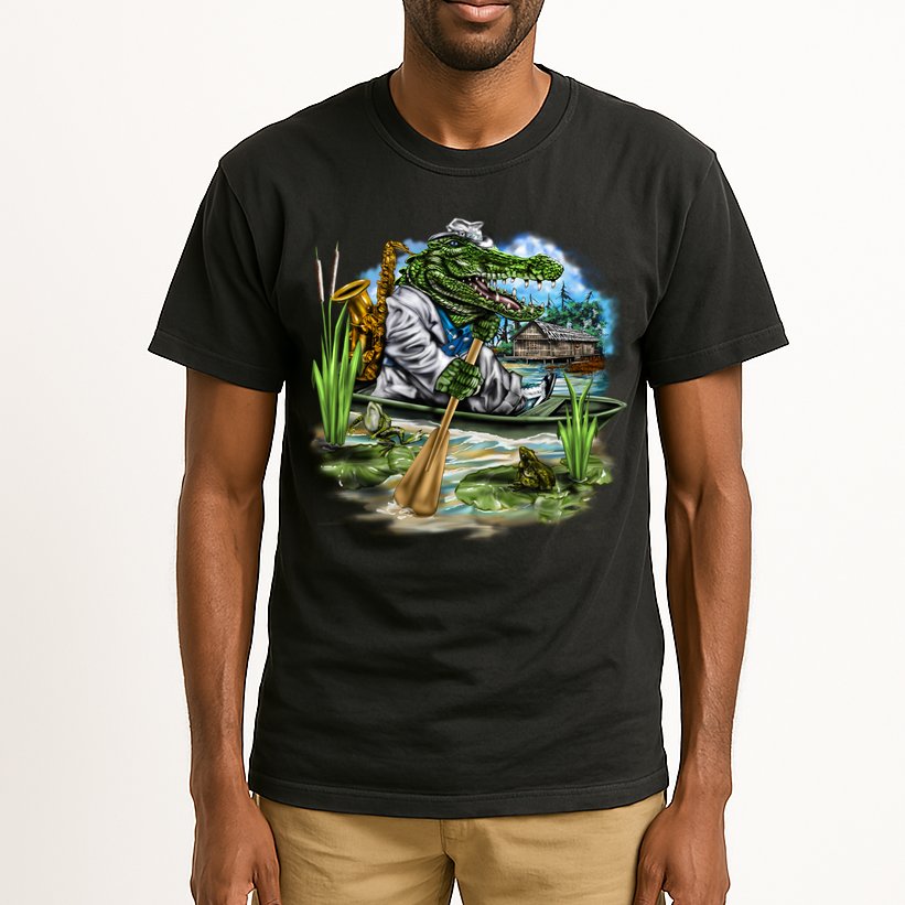 Swamp Gator With A trumpet Tall T-Shirt