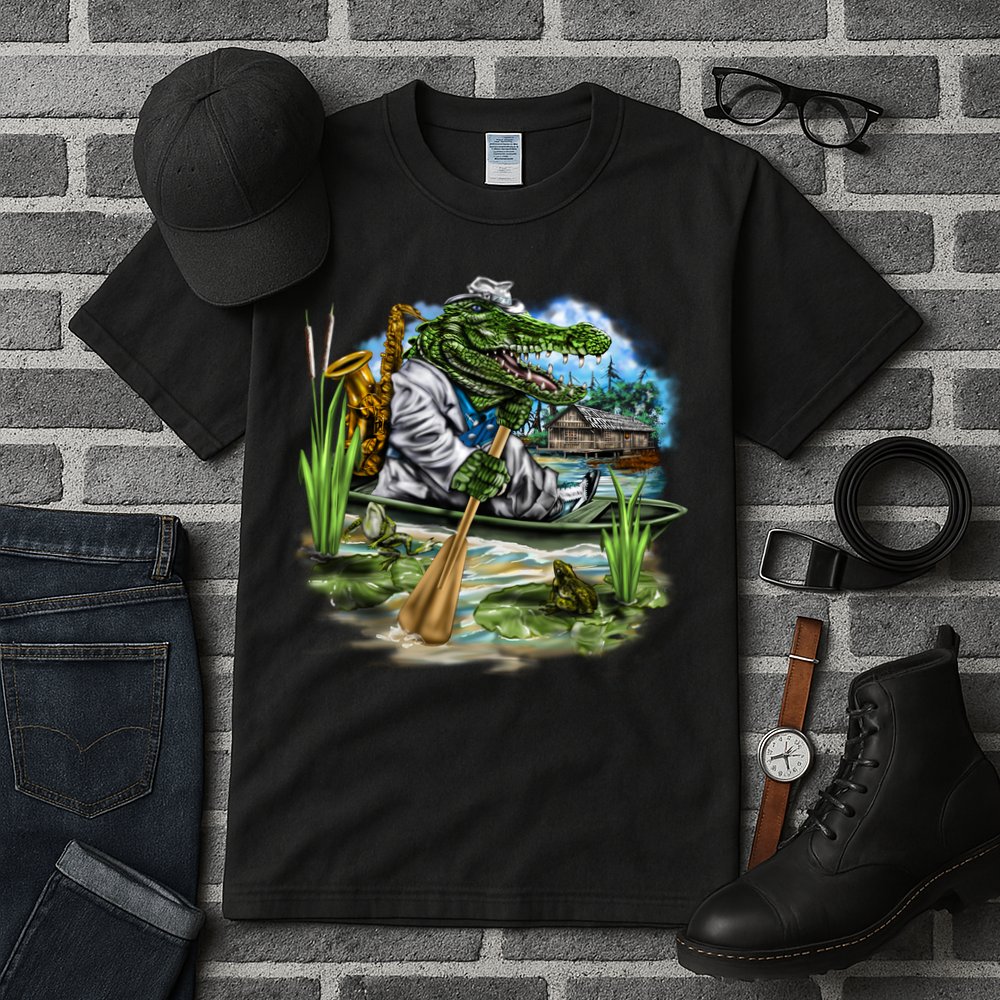 Swamp Gator With A trumpet Tall T-Shirt