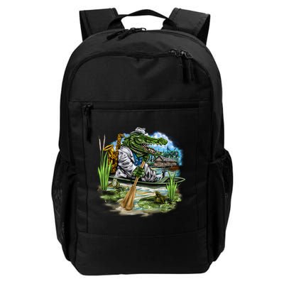 Swamp Gator With A trumpet Backpack