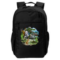Swamp Gator With A trumpet Backpack