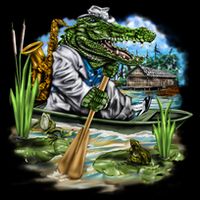 Swamp Gator With A trumpet Backpack