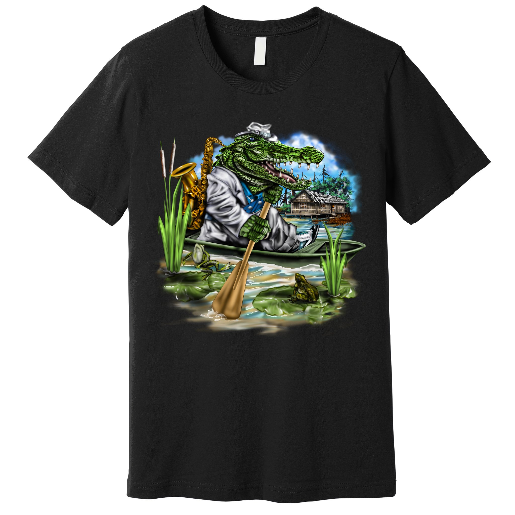 Swamp Gator With A trumpet Premium T-Shirt