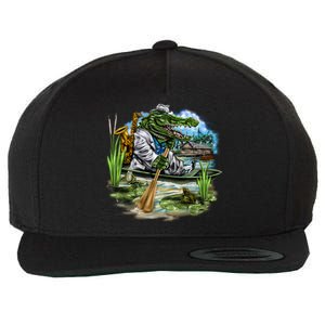 Swamp Gator With A trumpet Wool Snapback Cap