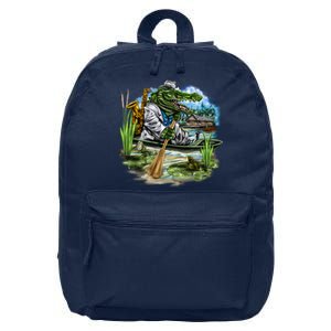 Swamp Gator With A trumpet 16 in Basic Backpack