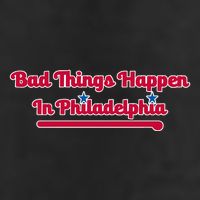 Shoenice Wearing Bad Things Happen In Philadelphia 7 Panel Mesh Trucker Snapback Hat