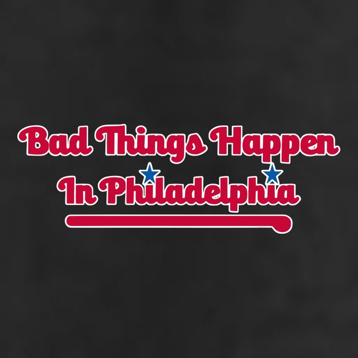 Shoenice Wearing Bad Things Happen In Philadelphia 7 Panel Mesh Trucker Snapback Hat