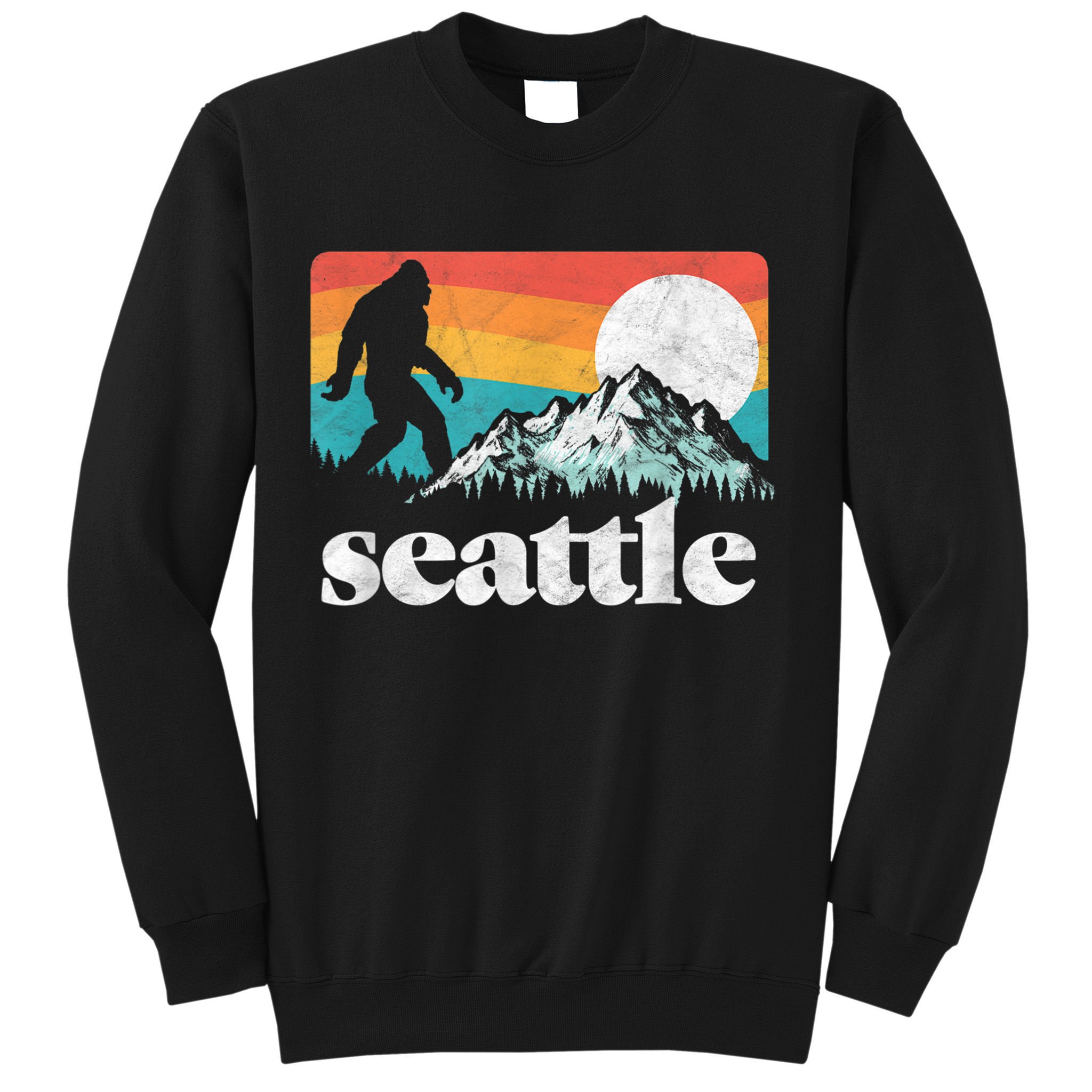Seattle Washington Bigfoot Mountains Sweatshirt