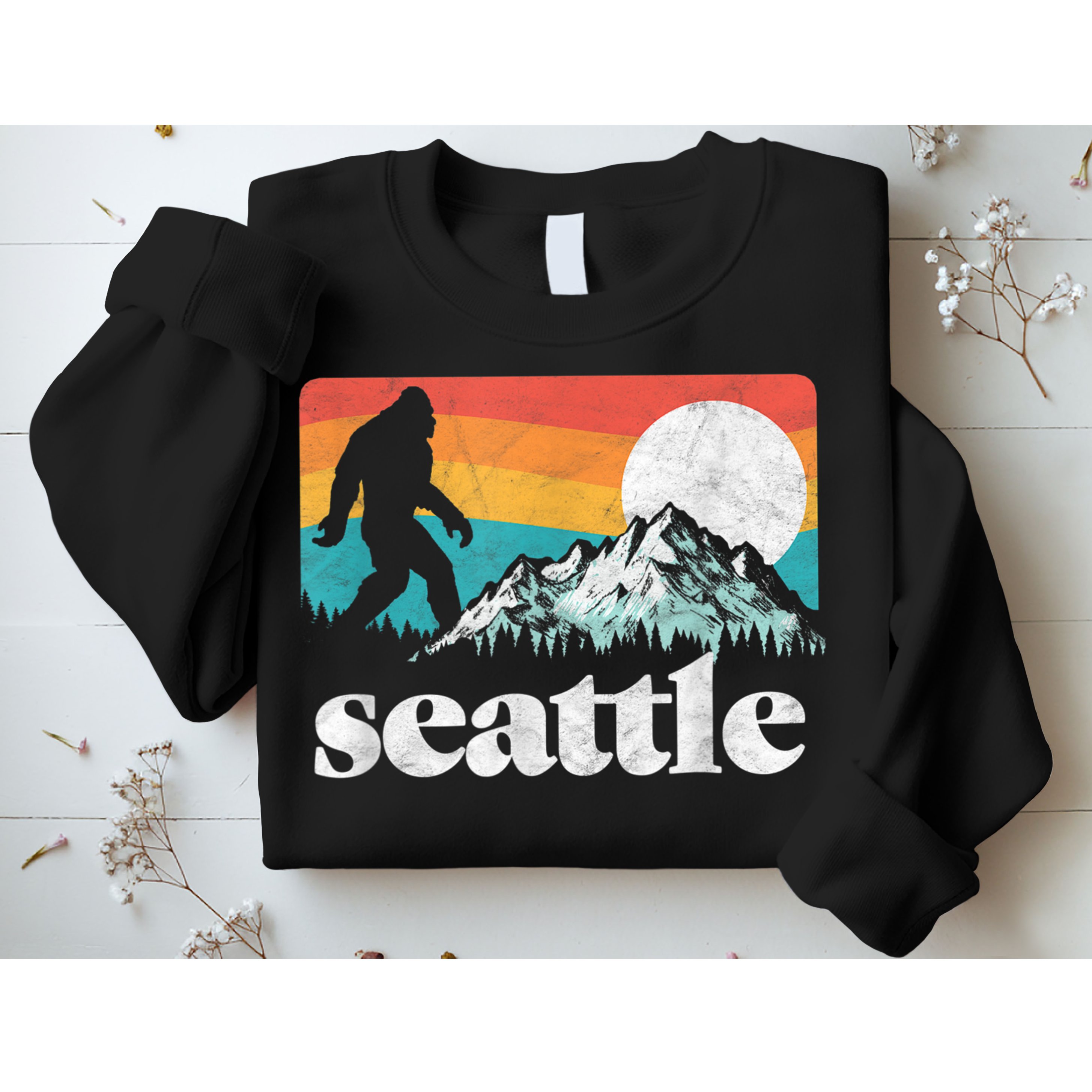 Seattle Washington Bigfoot Mountains Sweatshirt