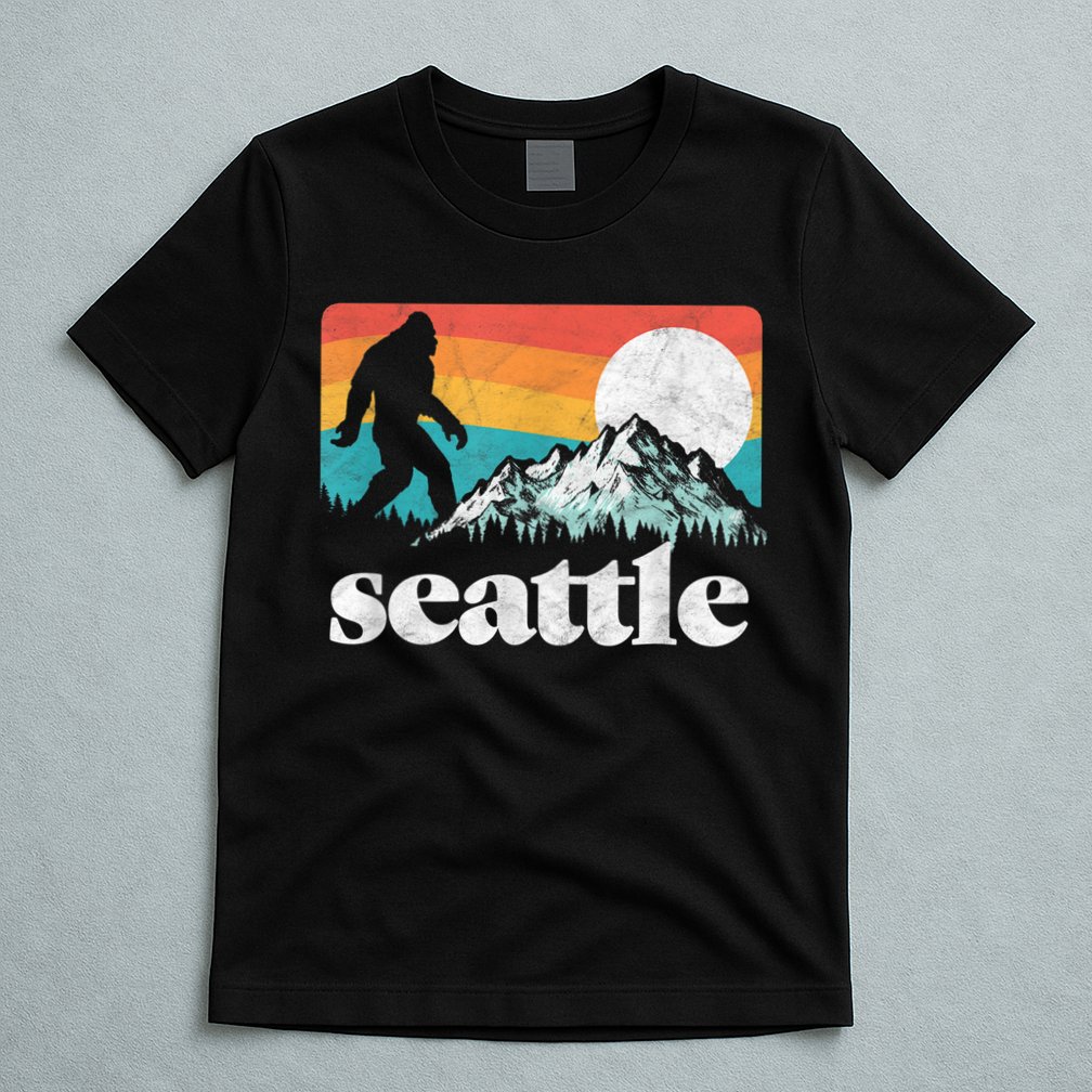 Seattle Washington Bigfoot Mountains T-Shirt