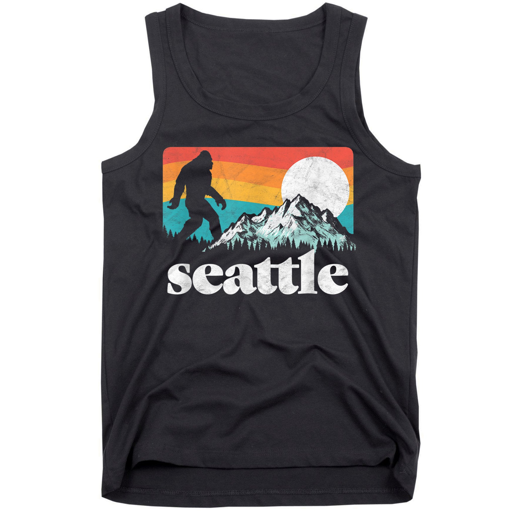Seattle Washington Bigfoot Mountains Tank Top