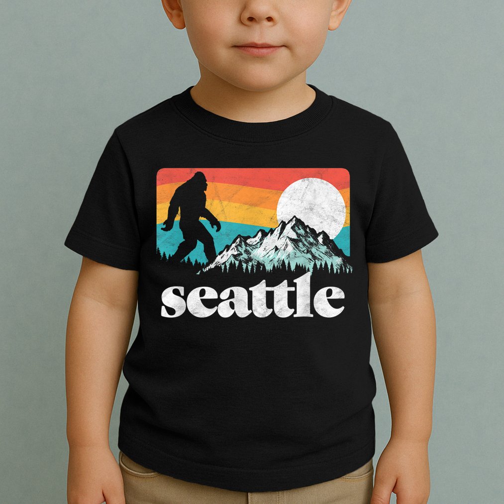 Seattle Washington Bigfoot Mountains Toddler T-Shirt