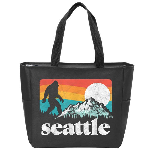 Seattle Washington Bigfoot Mountains Zip Tote Bag
