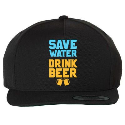 Save Water Beer Sarcastic Craft Retro Design Gift Wool Snapback Cap