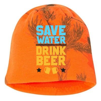 Save Water Beer Sarcastic Craft Retro Design Gift Kati - Camo Knit Beanie