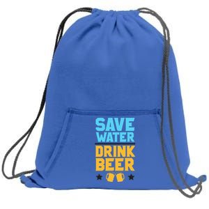 Save Water Beer Sarcastic Craft Retro Design Gift Sweatshirt Cinch Pack Bag