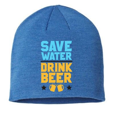 Save Water Beer Sarcastic Craft Retro Design Gift Sustainable Beanie