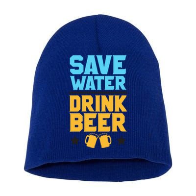 Save Water Beer Sarcastic Craft Retro Design Gift Short Acrylic Beanie