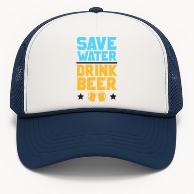 Save Water Beer Sarcastic Craft Retro Design Gift Trucker Hat