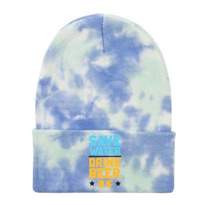 Save Water Beer Sarcastic Craft Retro Design Gift Tie Dye 12in Knit Beanie